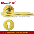 PVD finish luxurious brass lever lock on rosette